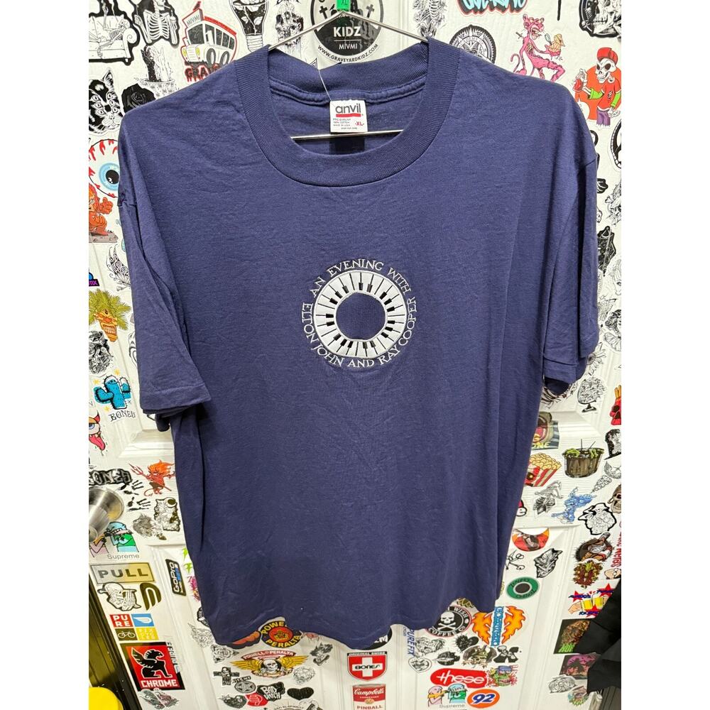 90's An Evening With Elton John and Ray Cooper Piano Shirt Size XL